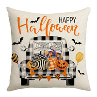 HKM-531795 Cartoon Car Pumpkin Print Sofa Pillow Case 45x45cm Nordic Style