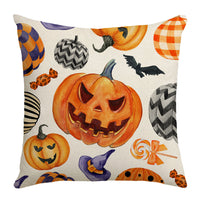HKM-531795 Cartoon Car Pumpkin Print Sofa Pillow Case 45x45cm Nordic Style