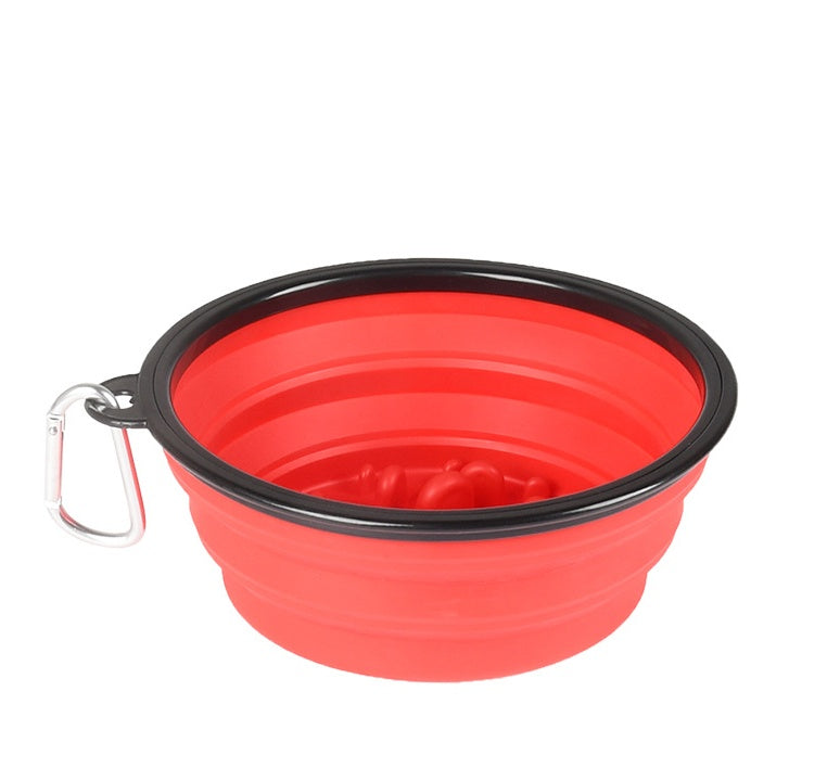 HKM-531859 Portable Collapsible Slow Feed Bowl for Pets - Lightweight, Anti-Choking Design