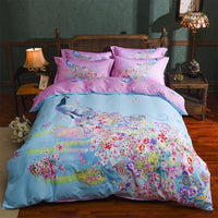 HKM-531987 Cotton Four-Piece Printed Quilt Cover Set for All Seasons
