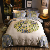 HKM-531987 Cotton Four-Piece Printed Quilt Cover Set for All Seasons