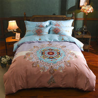 HKM-531987 Cotton Four-Piece Printed Quilt Cover Set for All Seasons