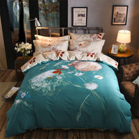 HKM-531987 Cotton Four-Piece Printed Quilt Cover Set for All Seasons