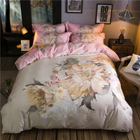 HKM-531987 Cotton Four-Piece Printed Quilt Cover Set for All Seasons
