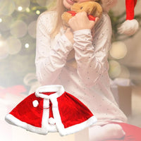 HKM-532115 Red Velvet Cape for Children - Warm Christmas Costume for Role Play and Festivals