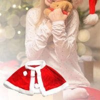 HKM-532115 Red Velvet Cape for Children - Warm Christmas Costume for Role Play and Festivals