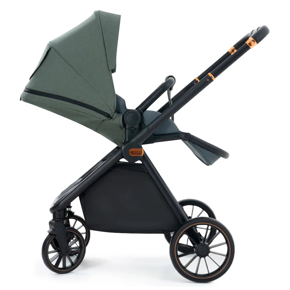 KTX-532179 Poussett Two-Way Push Luxury Baby Stroller and Car Seat with Big Wheels, Foldable Pram for Infants