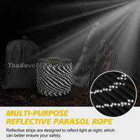 HKM-532179 Reflective Paracord Rope 850lb Strength, 4mm, 50-1000ft Lengths for Camping, Hiking, DIY Projects and Emergency Use