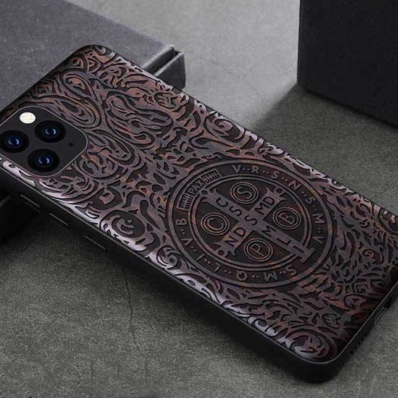 HKM-532243 Ebony Wood and TPU Protective Sleeve for Apple Devices