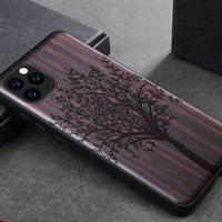 HKM-532243 Ebony Wood and TPU Protective Sleeve for Apple Devices