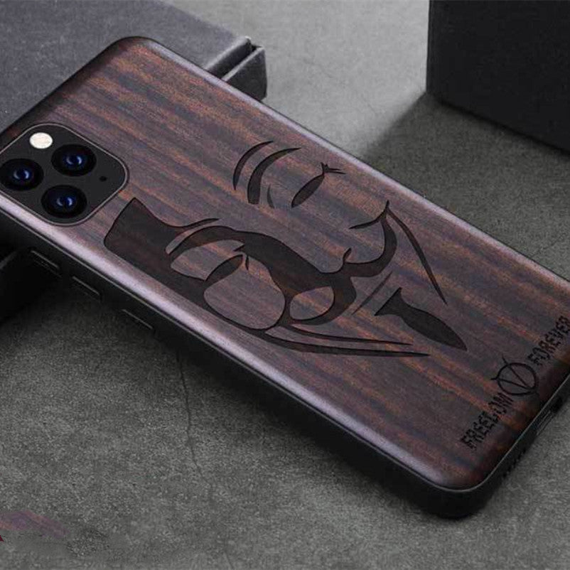 HKM-532243 Ebony Wood and TPU Protective Sleeve for Apple Devices