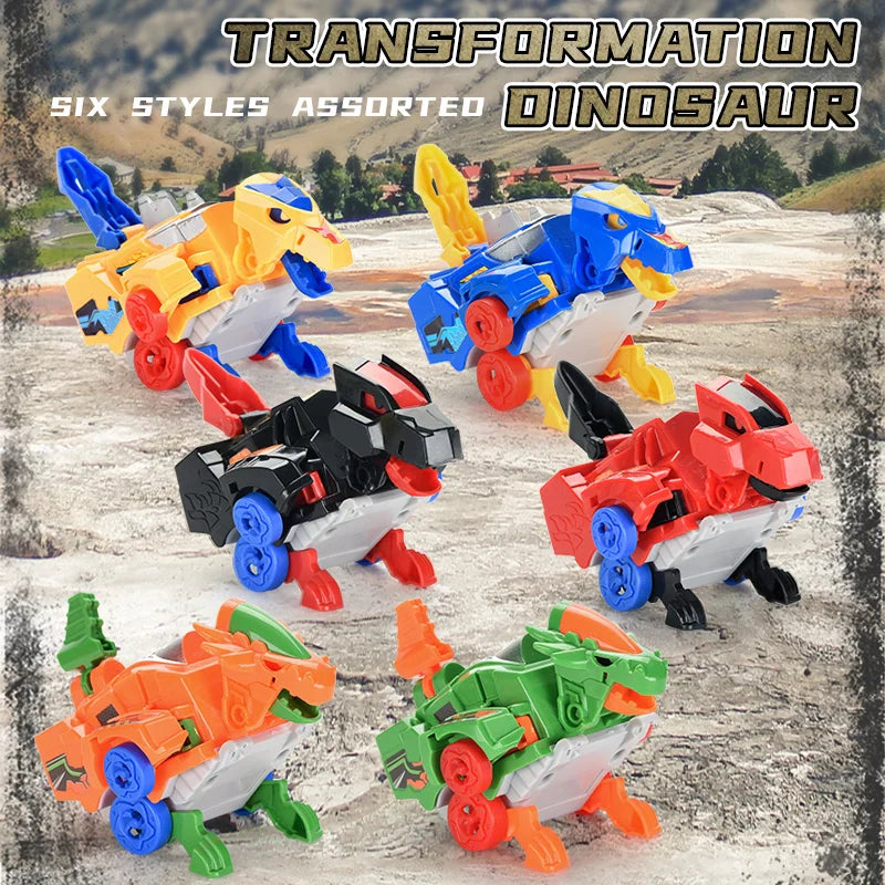HKM-532243 Transforming Dinosaur Chariot Toy Set for Children Ages 3 and Up - Morphing Model 12x8.5x9cm