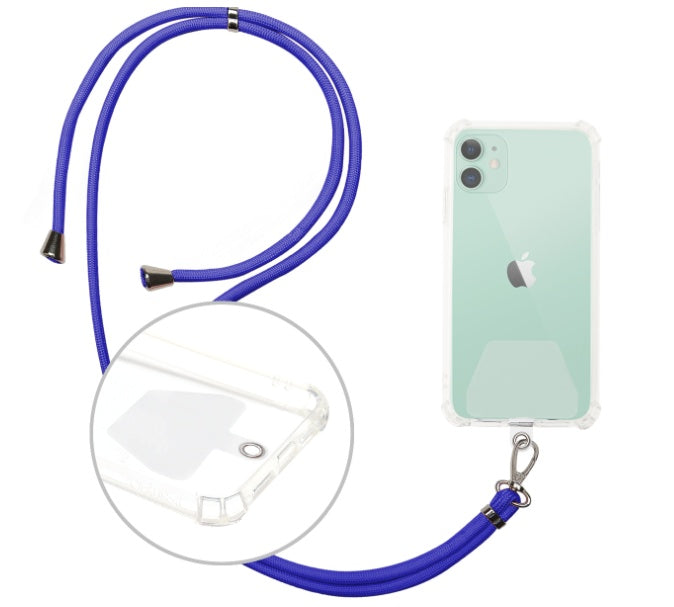 HKM-532371 Handmade PVC Phone Casing Lanyard with Trapezoid Pendant and Nylon Strap