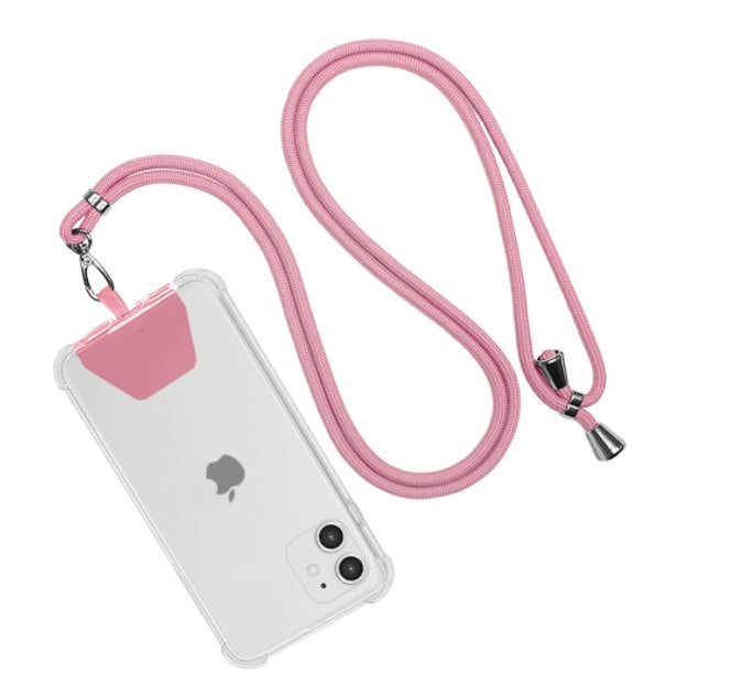 HKM-532371 Handmade PVC Phone Casing Lanyard with Trapezoid Pendant and Nylon Strap