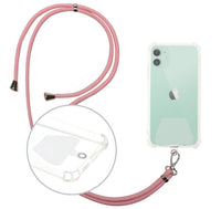 HKM-532371 Handmade PVC Phone Casing Lanyard with Trapezoid Pendant and Nylon Strap