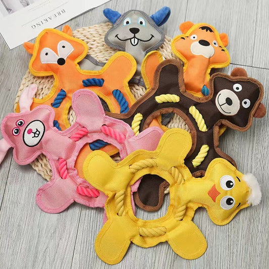 HKM-532435 Durable Plush Pet Toy for Small, Medium, and Large Dogs and Cats - Sound-Activated Bite-Friendly Bone