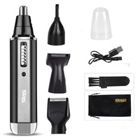 HKM-532499 Electric Shaver for Face and Body Grooming - Trimmer for Sideburns, Eyebrows, and Nose Hair in Blue, Black, and Silver