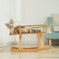 HKM-532499 Wooden Pet Hammock Swinging Bed with Optional Cushion for Cats and Small Pets