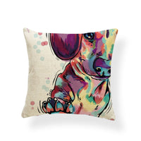 HKM-532691 Dog Series Linen Cushion Cover - Spandex Material, 45x45cm Size
