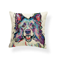 HKM-532691 Dog Series Linen Cushion Cover - Spandex Material, 45x45cm Size