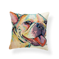 HKM-532691 Dog Series Linen Cushion Cover - Spandex Material, 45x45cm Size