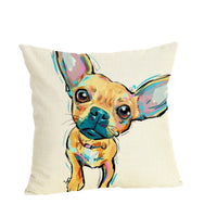 HKM-532691 Dog Series Linen Cushion Cover - Spandex Material, 45x45cm Size