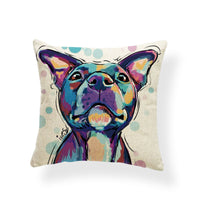 HKM-532691 Dog Series Linen Cushion Cover - Spandex Material, 45x45cm Size
