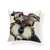 HKM-532691 Dog Series Linen Cushion Cover - Spandex Material, 45x45cm Size