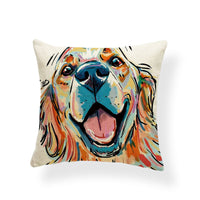 HKM-532691 Dog Series Linen Cushion Cover - Spandex Material, 45x45cm Size