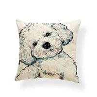 HKM-532691 Dog Series Linen Cushion Cover - Spandex Material, 45x45cm Size