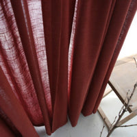 HKM-532691 Japanese Linen Semi-Sheer Half Shade Curtain for Balcony and Living Room, Available in Multiple Colors