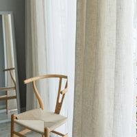 HKM-532691 Japanese Linen Semi-Sheer Half Shade Curtain for Balcony and Living Room, Available in Multiple Colors