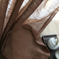 HKM-532691 Japanese Linen Semi-Sheer Half Shade Curtain for Balcony and Living Room, Available in Multiple Colors