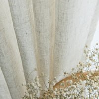 HKM-532691 Japanese Linen Semi-Sheer Half Shade Curtain for Balcony and Living Room, Available in Multiple Colors