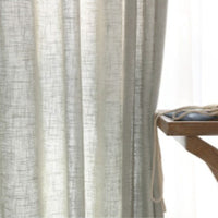 HKM-532691 Japanese Linen Semi-Sheer Half Shade Curtain for Balcony and Living Room, Available in Multiple Colors