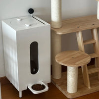 HKM-532819 Wooden Pet Feeder with Adjustable Height for Dogs and Cats - Large Capacity Bowls