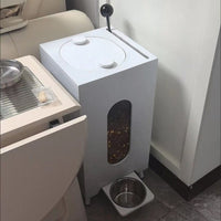 HKM-532819 Wooden Pet Feeder with Adjustable Height for Dogs and Cats - Large Capacity Bowls
