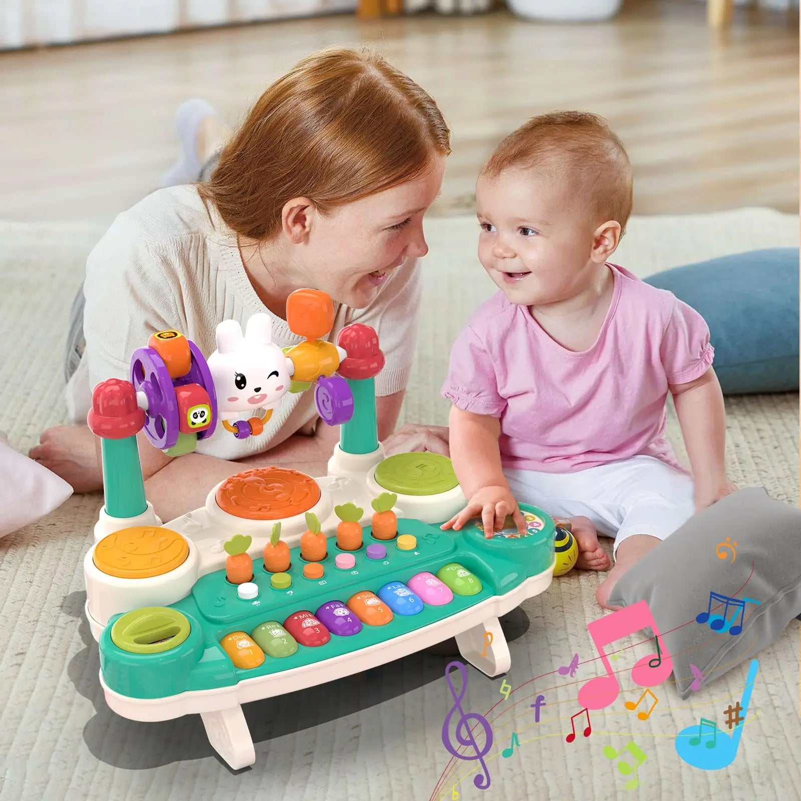 20-in-1 Educational Musical Rabbit Piano Toy for Early Learning and Development