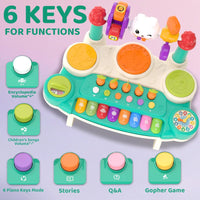 HKM-532947 20-in-1 Educational Musical Rabbit Piano Toy for Early Learning and Development