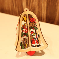 HKM-532947 Wooden Five-pointed Star and Bell Ornaments for Christmas Decor