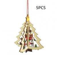 HKM-532947 Wooden Five-pointed Star and Bell Ornaments for Christmas Decor
