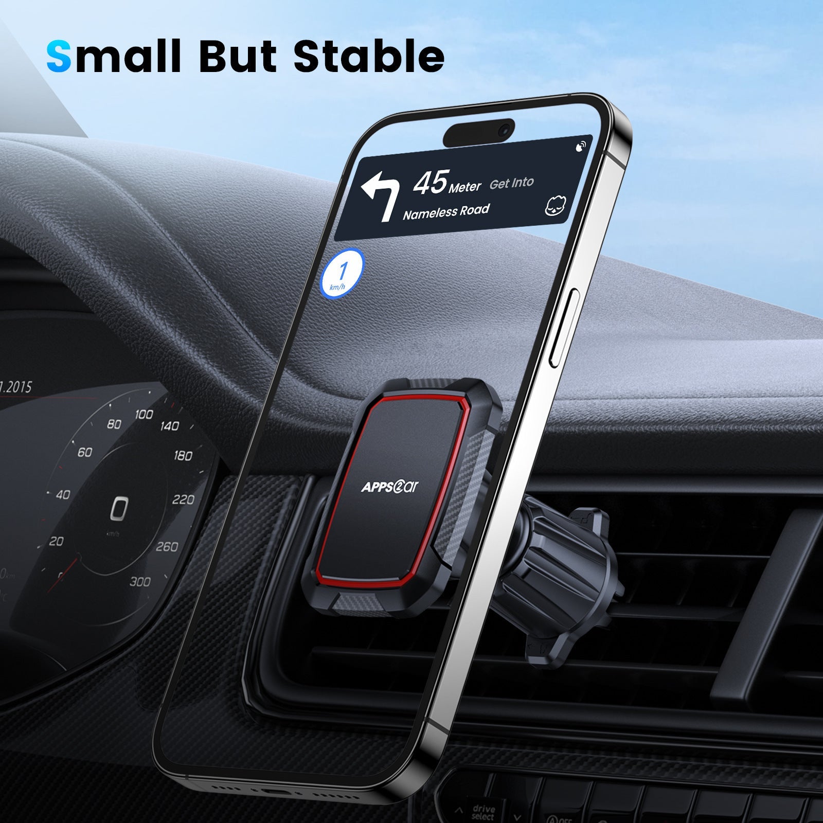 HKM-533203 Universal Car Air Vent Mobile Phone Holder - Snap-On Rechargeable Design