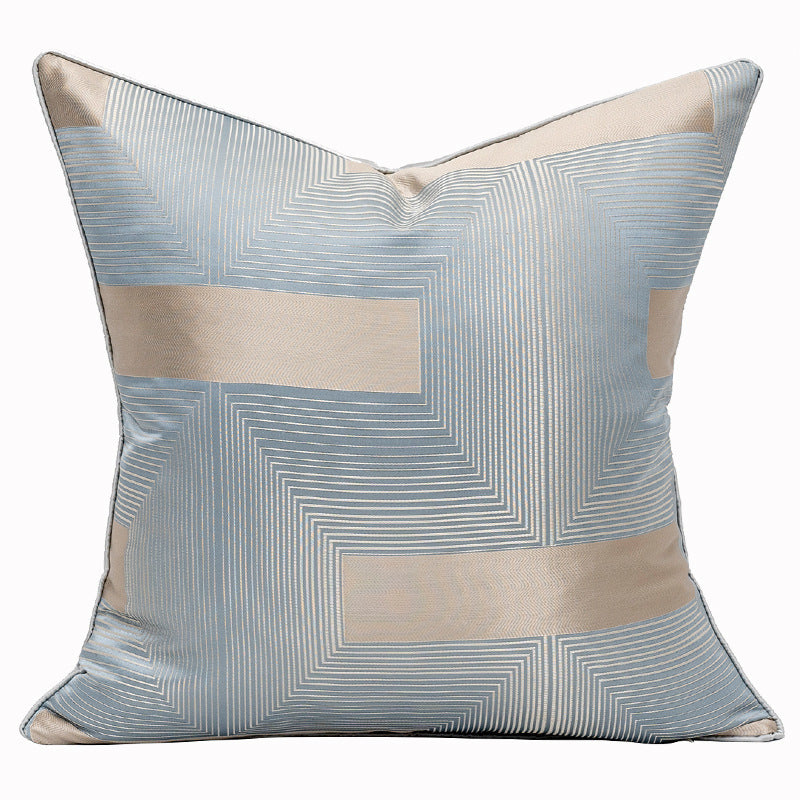 HKM-533267 Geometric Abstract Satin Pillowcase - 45x45cm in Yellow, Gray, Coffee, Light Blue, and Orange