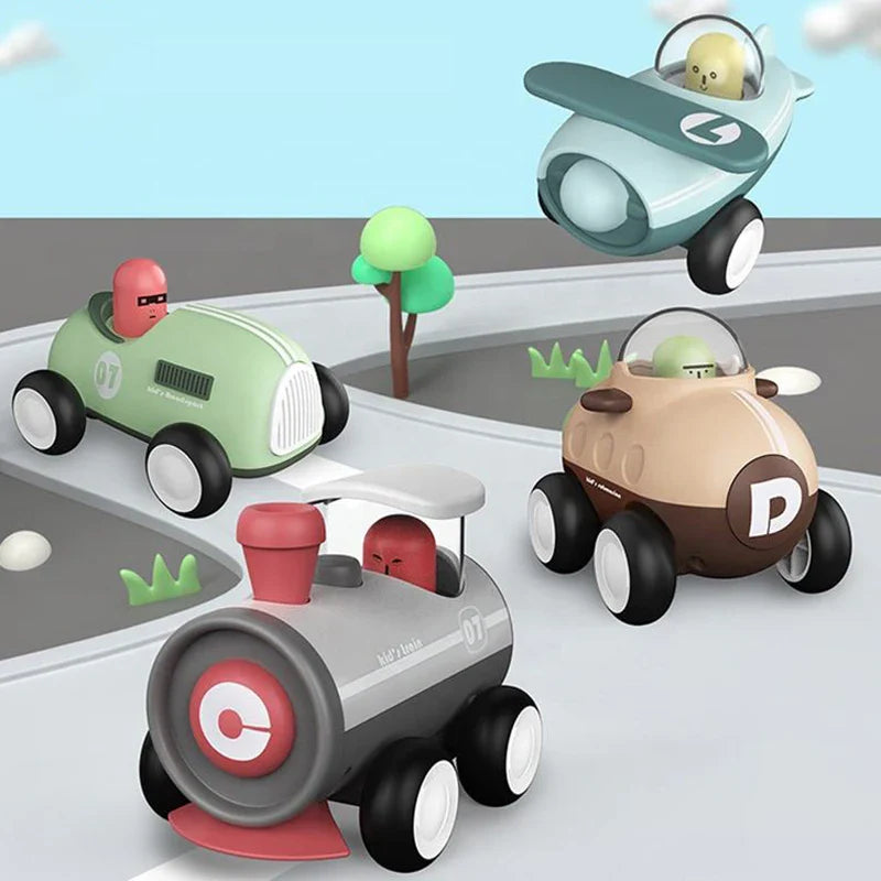 HKM-533395 Pull Back Cartoon Car Toy for Kids - Multi-style Friction Vehicle, Perfect Gift for Ages 5 and Up
