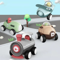 HKM-533395 Pull Back Cartoon Car Toy for Kids - Multi-style Friction Vehicle, Perfect Gift for Ages 5 and Up