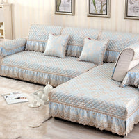 HKM-533523 Linen Non-Slip Sofa Cushions for Modular Sofas - Summer Cool Design with Floral Patterns