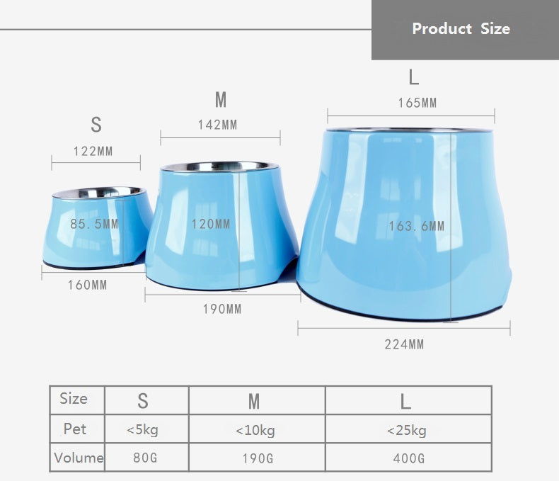 HKM-533651 Single Mouth Non-Slip Pet Bowl - Quality Melamine and Stainless Steel Design, Available in Multiple Sizes