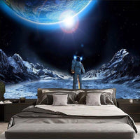 HKM-533843 Lonely Astronaut Polyester Fiber Tapestry - Multifunctional Wall Art & Blanket
