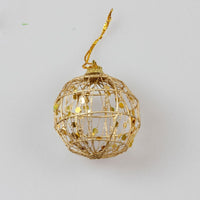 HKM-533907 Gold Dusted Scaly Christmas Ornaments - Set of 12 Decorative Balls in Two Sizes: 6cm and 5cm