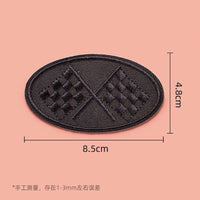 HKM-533971 Self-Adhesive Black Embroidery Patch for Clothing Repair - 6 Stickers Set